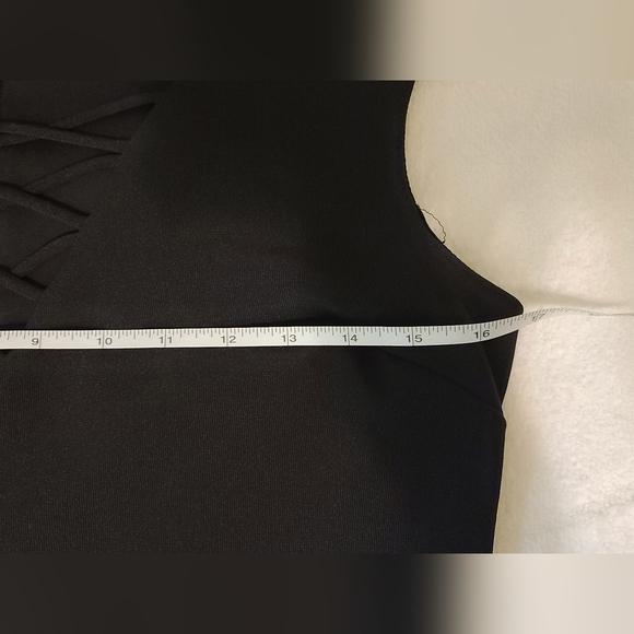 Suzy Shier Black Neck Bodycon Sheath Dress Size M - Picture 9 of 15